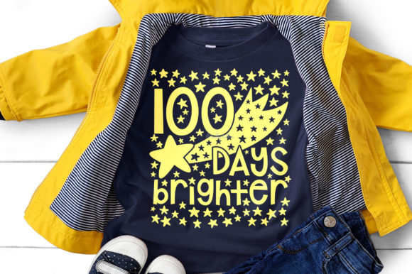 100 Days Brighter Stars: A Versatile Graphic Design Asset for School Celebrations