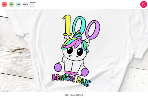 100 Magical Days Unicorn Graphics for Crafts