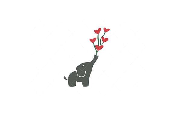 Baby Elephant Graphic Design Asset for Crafts
