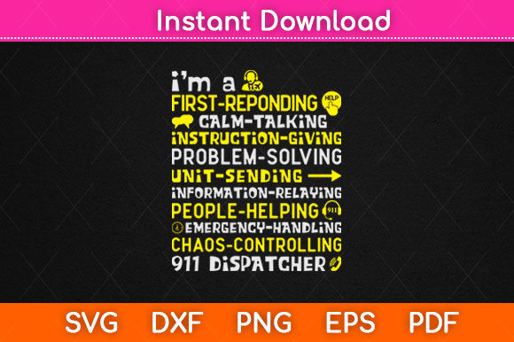 Dispatcher 911 Thin Yellow Line: A Versatile Graphic Design Asset for Crafts and Branding