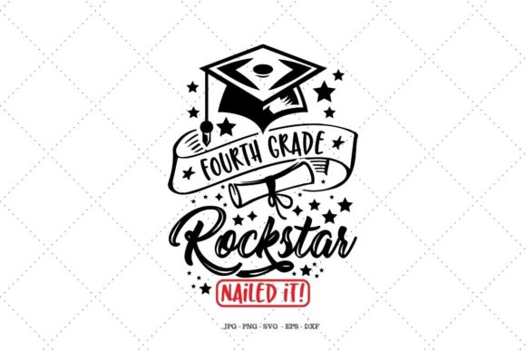Fourth Grade Rockstar: A Vibrant Graphic Design Asset for Crafts and Creative Projects