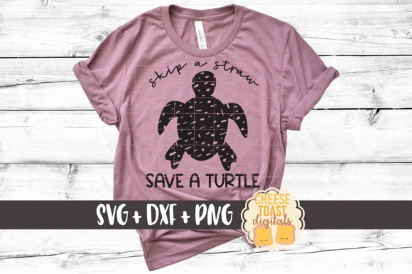 Skip a Straw Save a Turtle – A Versatile Graphic Design Asset for Crafts and Merch