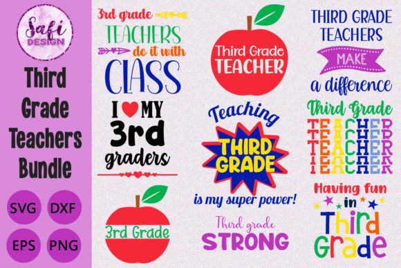 Third Grade Teachers Bundle: A Graphic Design Asset for Creative Content